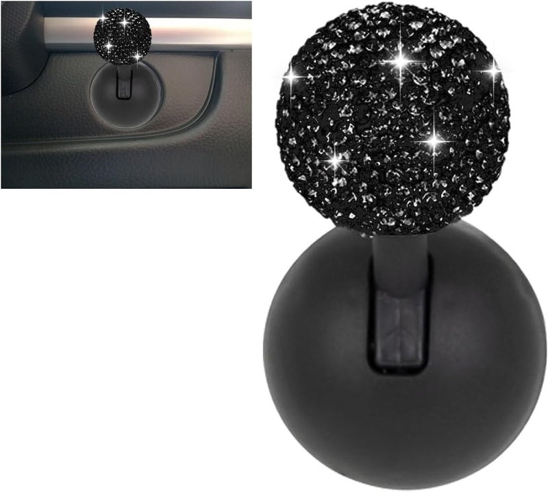 LHDOS Car Push Start Button Cover, Rhinestone Engine Start Stop Button Joystick Covers, One-Button Push to Start Rocker Cover, Car Interior Decoration Accessories for Cars, Computers, and More (Black) - Image 1